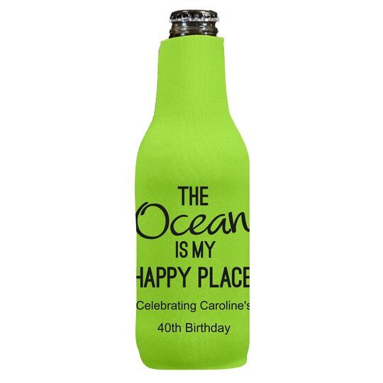 The Ocean is My Happy Place Bottle Koozie